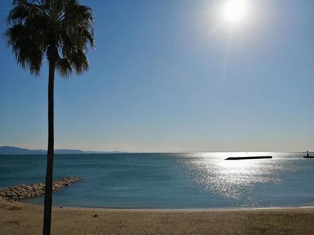 兵庫県明石市江井ヶ島海岸からの景色 兵庫県明石市江井ヶ島海岸からの景色の写真