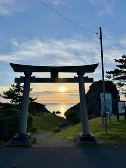 Evening sky at Echizen Coast, Hokoshima, Fukui Prefecture, JPG