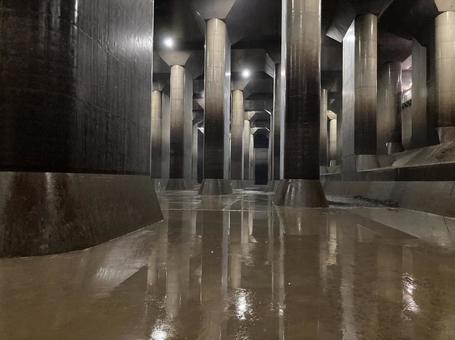 埼玉県　春日部市　首都圏外郭放水路 外郭放水路,地下,地下空間の写真素材