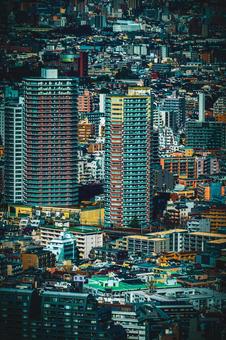 密集する東京の街並み 高層ビル,住宅地,東京の写真素材