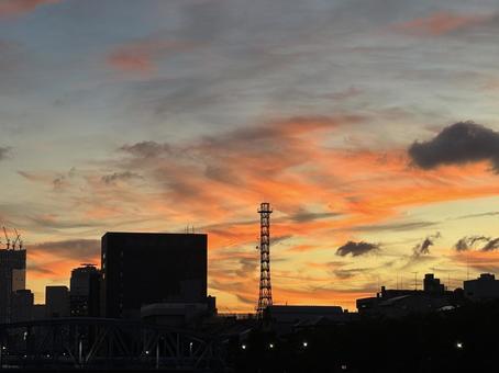 Sunset seen from Koto Ward, JPG Sunset seen from Koto Ward, JPG