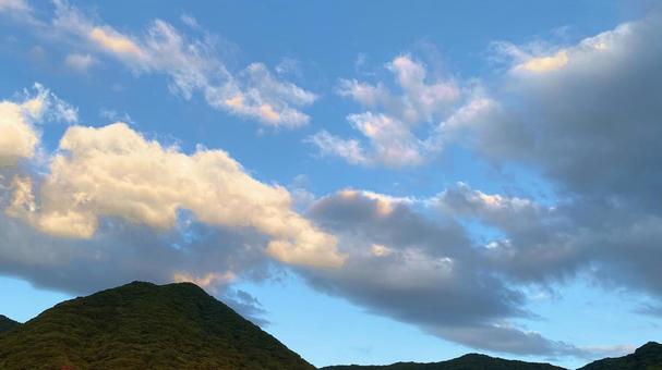 Sunset sky and mountains, JPG
