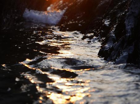夕焼けの海 夕焼けの海の写真