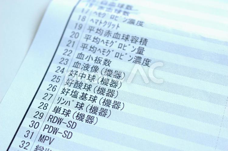 血液検査の結果 血液検査,検査,健康診断の写真素材
