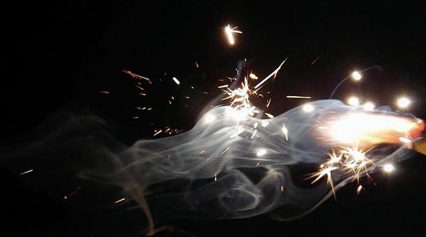 花火「1」 花火,手持ち花火,火の写真素材