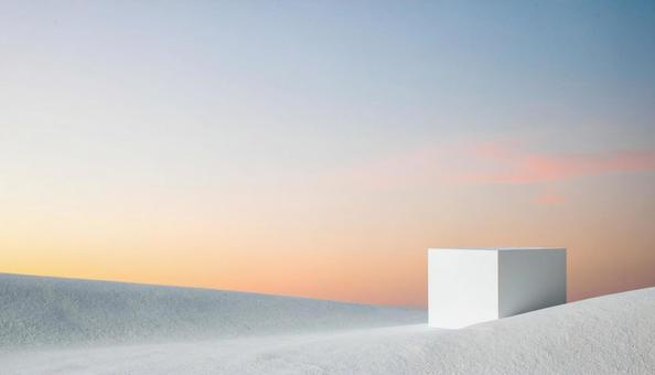 砂漠の中のモダンでシンプルな建物 砂漠の中のモダンでシンプルな建物の写真