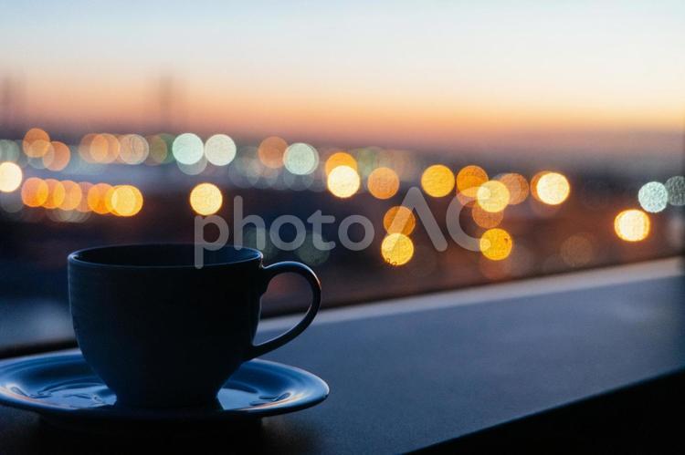 コーヒーと横浜 コーヒー,カップ,横浜の写真素材