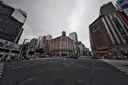 銀座四丁目交差点 銀座四丁目交差点 東京都中央区,銀座4丁目,交差点の写真素材