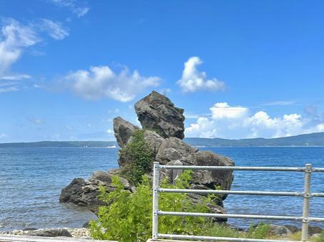 佐渡島の人面岩 佐渡島の人面岩 佐渡,佐渡島,新潟の写真素材