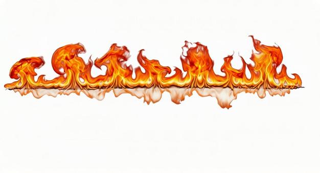 素材：燃え上がる炎の帯の写真
