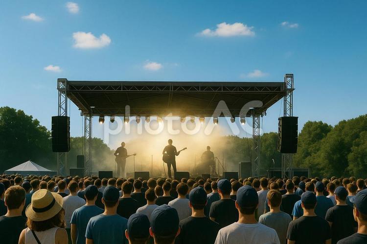 夏の野外フェス 野外フェス,野外ライブ,フェスの写真素材