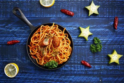 スパイシーナポリタンパスタ スパイシーナポリタンパスタ パスタ,ナポリタン,スパイシーの写真素材