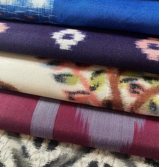 銘仙の着物生地 着物,素材,裁縫の写真素材