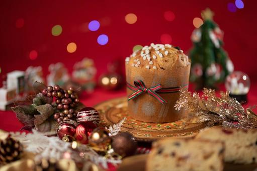 クリスマスパネトーネ1 クリスマスパネトーネ1 パネトーネ,パネットーネ,焼きたてパンの写真素材