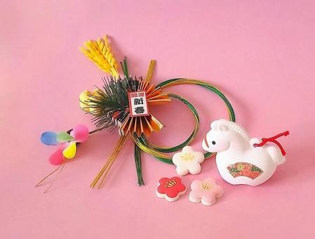 午年　年賀状素材 午年,年賀状,背景の写真素材