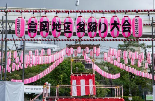 盆踊りの会場 盆踊りの会場 盆踊り,夏素材,門前仲町の写真素材