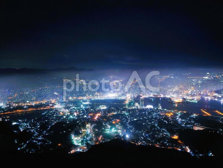 稲佐山から見た長崎の夜景（寒 sightseeing,長崎県,nagasakiの写真素材