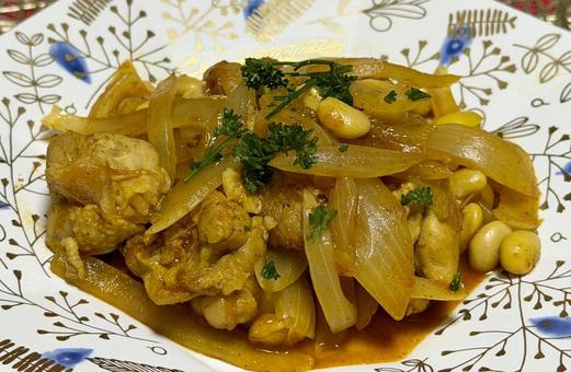 チキンと大豆のカレー チキンと大豆のカレー,大豆,豆の写真素材