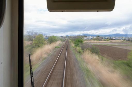 鉄道車両先頭からの車窓 鉄道車両先頭からの車窓の写真