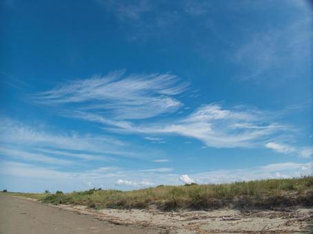 海岸の風景 砂浜,青空,夏の写真素材