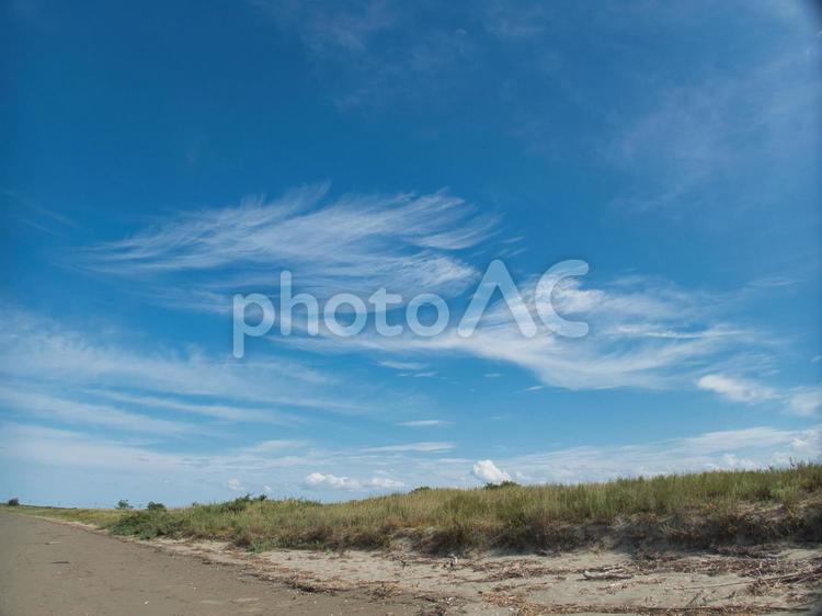 海岸の風景 砂浜,青空,夏の写真素材