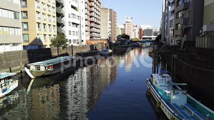 神田川の屋形船 神田川,屋形船,浅草橋の写真素材