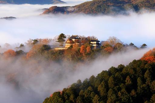 天空の城 天空の城 天空の城,天空の山城,備中松山城の写真素材