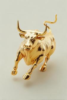 繁栄を象徴する黄金の雄牛の像 繁栄を象徴する黄金の雄牛の像の写真
