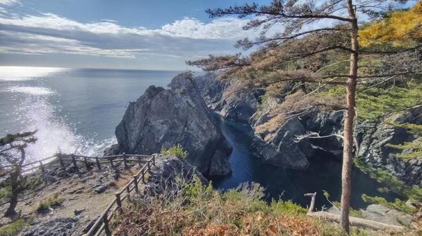 秋晴れの海 海,晴れ,秋の写真素材