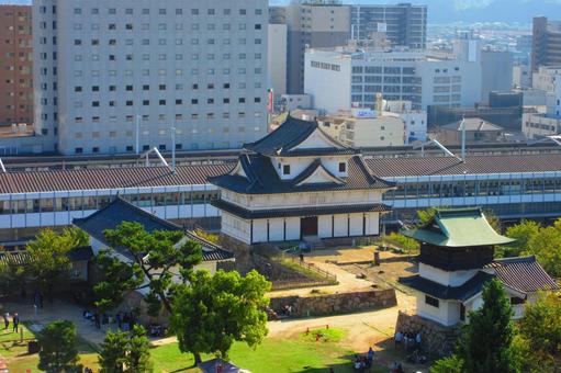 広島県-福山城-伏見櫓と鐘櫓 広島県-福山城-伏見櫓と鐘櫓の写真