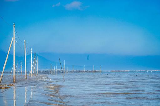 熊本県　宇土市　長部田海床路の風景 長部田海床路,宇土,海中道路の写真素材