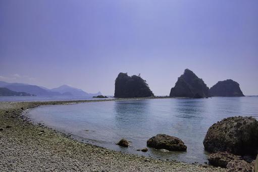堂ヶ島のトンボロ 堂ヶ島のトンボロ 西伊豆,堂ヶ島,トンボロの写真素材