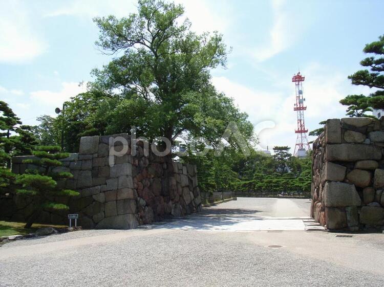 高松城桜御門跡 高松城の写真素材
