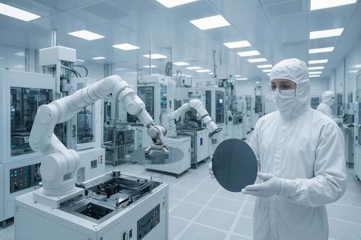 最先端の半導体製造クリーンルーム 最先端の半導体製造クリーンルームの写真