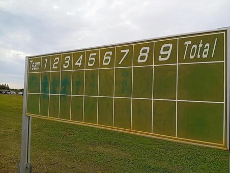 野球のスコアボード 野球,野球場,球場の写真素材