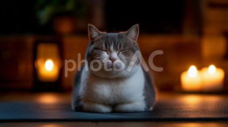 家の中で眠る猫 ねこ,動物,かわいいの写真素材