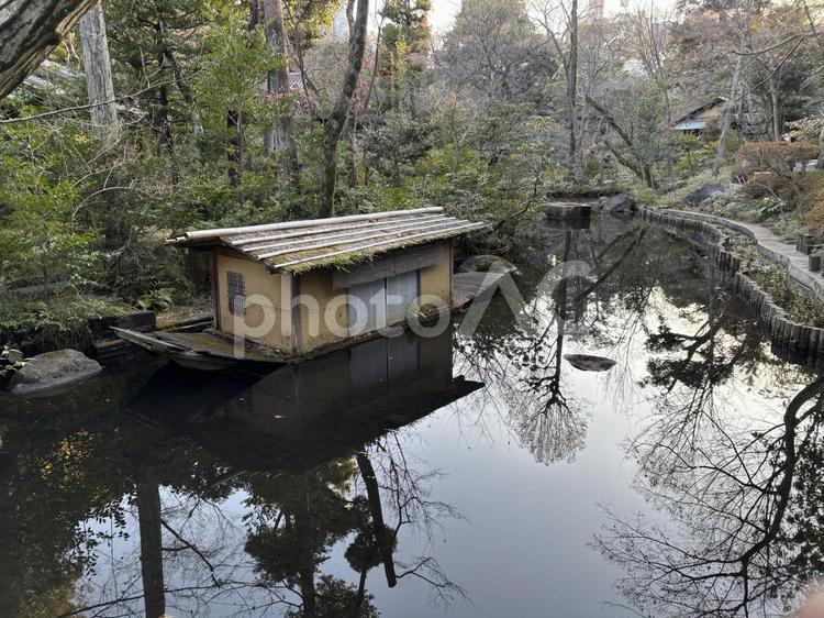 根津美術館　屋形船 根津美術館,庭園,庭の写真素材