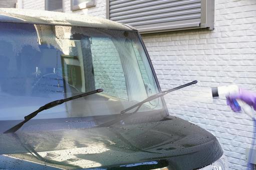 自動車の洗車の風景 自動車の洗車の風景 自動車,洗車,ホースの写真素材