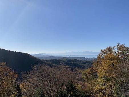 鎌刃城からの眺め1 鎌刃城,城址,続日本100名城の写真素材