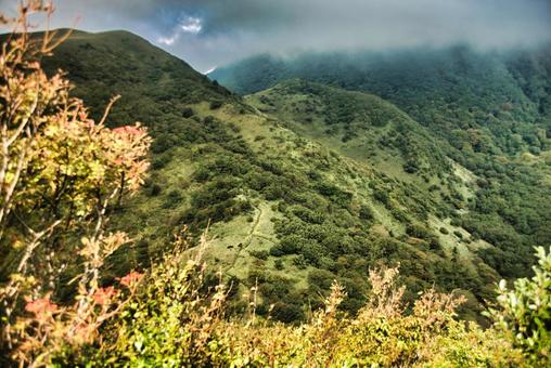 三瓶山の風景 しまね,登山,浸食の写真素材