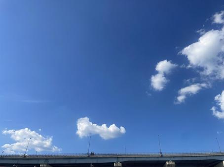 Photo, high speed road, sky, blue sky, 