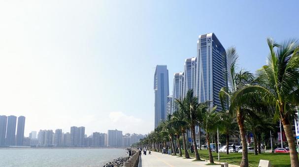 珠海市側から見るマカオ 珠海市側から見るマカオ 珠海市,マカオ,中華人民共和国の写真素材