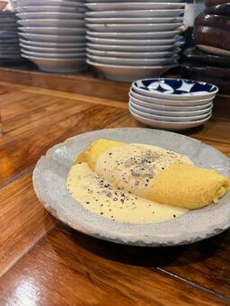 きのこクリームオムレツ オムレツ,クリームオムレツ,きのこクリームの写真素材