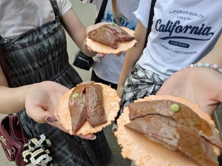 飛騨牛の握り 飛騨牛の握り 高山市,食べ歩き,飛騨牛の写真素材