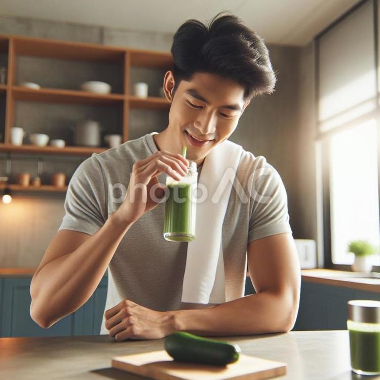 スムージーを飲む男性 男性,スムージー,健康の写真素材