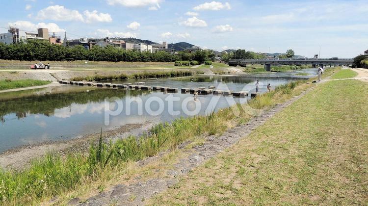 京都　鴨川の風景 京都,鴨川,kyotoの写真素材