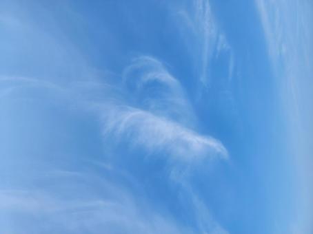 すじ雲 空,青空,雲の写真素材