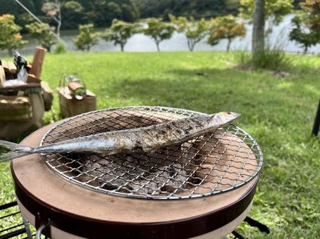 七輪で秋刀魚2 七輪で秋刀魚2 サンマ,秋刀魚,さんまの写真素材