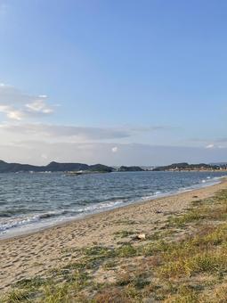 晩秋の海 夕方,田舎,爽やかの写真素材