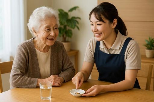 服薬介助説明支援の写真